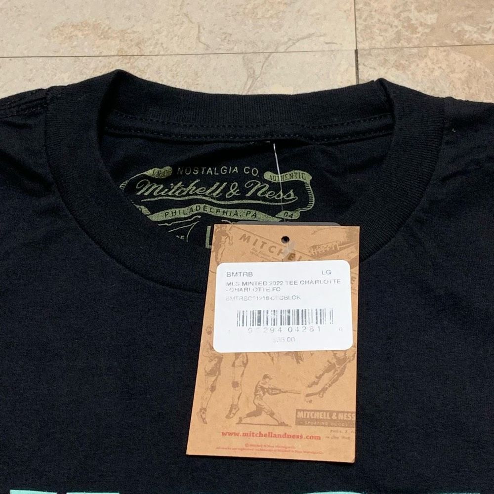 Men's Mitchell & Ness Black Charlotte FC Minted Established T-Shirt Size Large - Picture 6 of 7